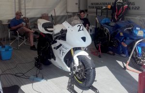 Trudy in the pits at Navarra